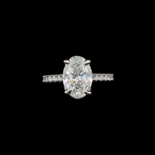 Oval Lab Diamond Engagement Ring (2.67cts Total, 2.07cts Centre)