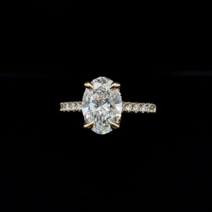 Oval Lab Diamond Engagement Ring (2.68cts Total, 2.07cts Centre)