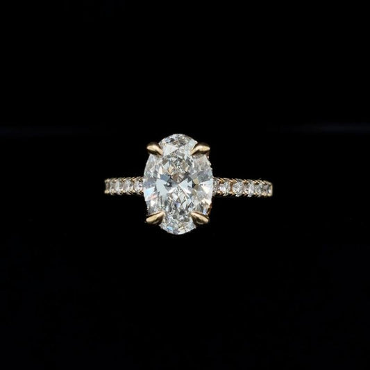 Oval Lab Diamond Engagement Ring (2.68cts Total, 2.07cts Centre)