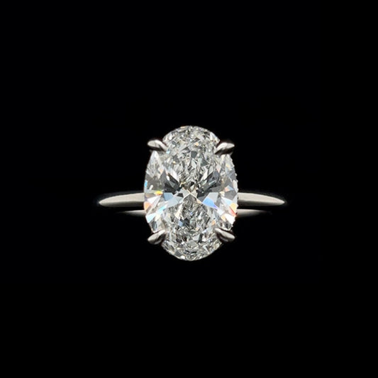 Oval Lab Diamond Engagement Ring (3.25cts Total, 3.04cts Centre)