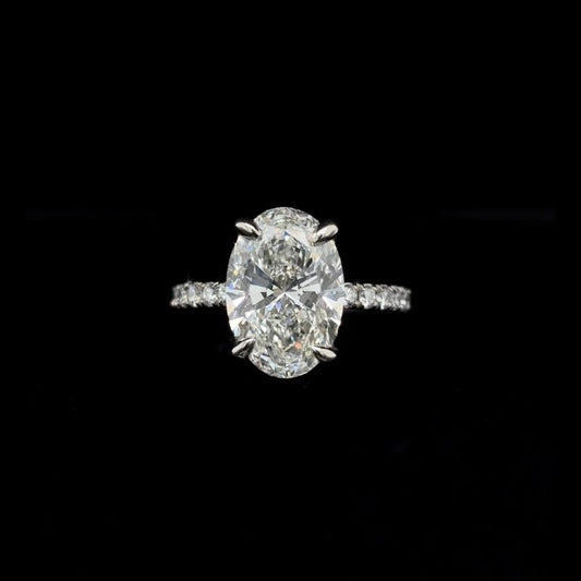 Oval Lab Diamond Engagement Ring (4.58cts Total, 4.06cts Centre)