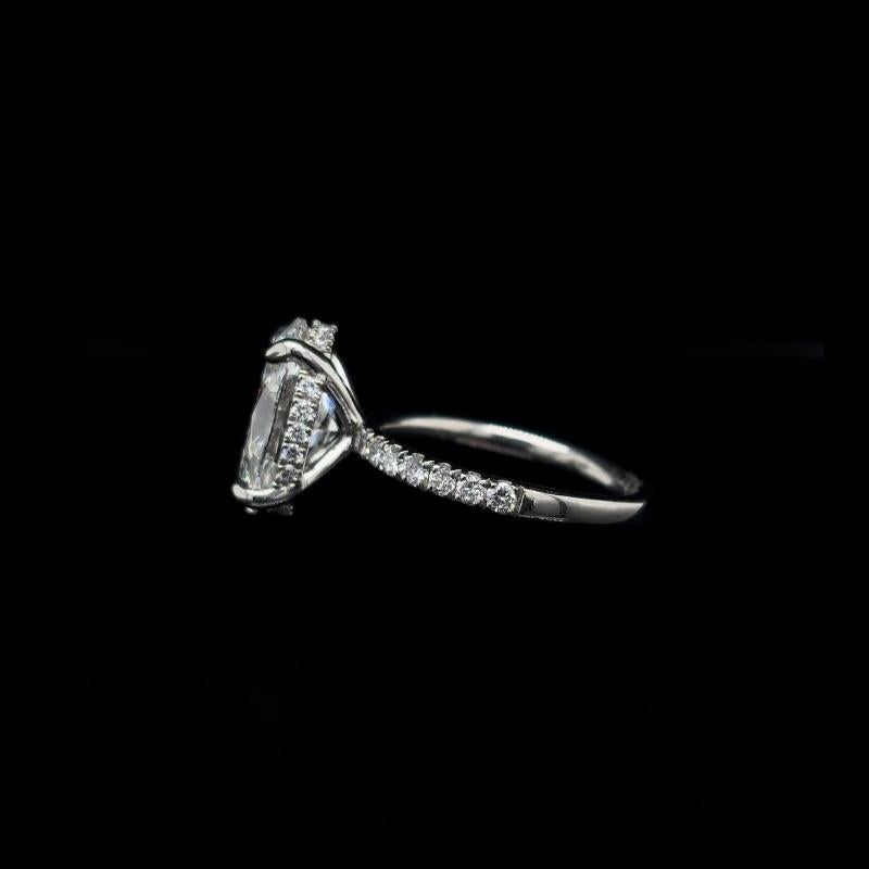 Oval Lab Diamond Engagement Ring  left view.