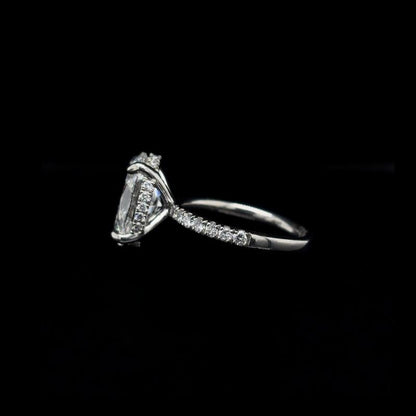 Oval Lab Diamond Engagement Ring  left view.