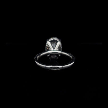 Oval Lab Diamond Engagement Ring  back view.