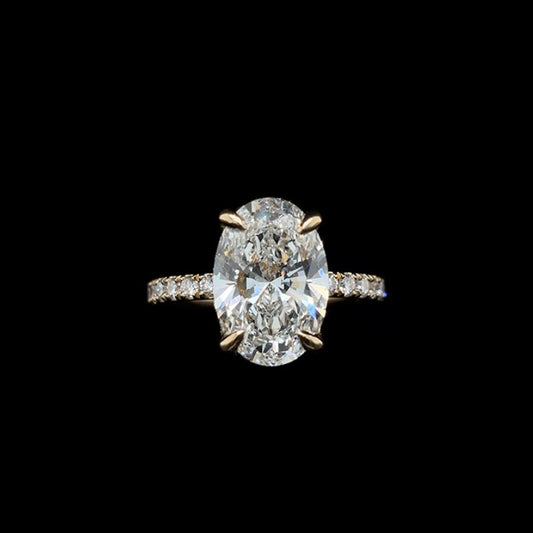 Oval Lab Diamond Engagement Ring (4.60cts Total, 4.05cts Centre)