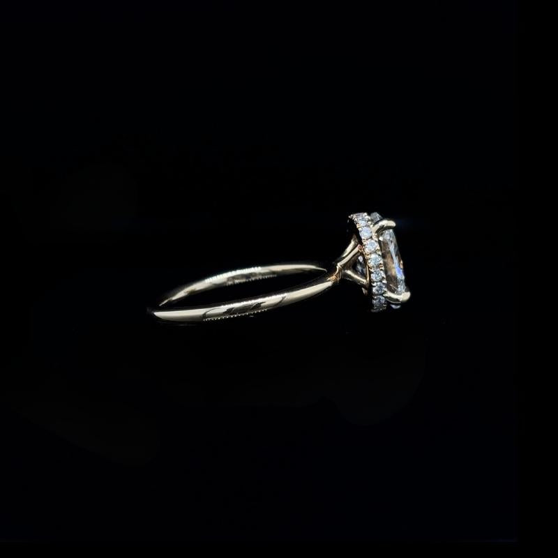 Oval Plain Band Lab Diamond Engagement Ring (2.20cts Total, 2.04cts Centre)