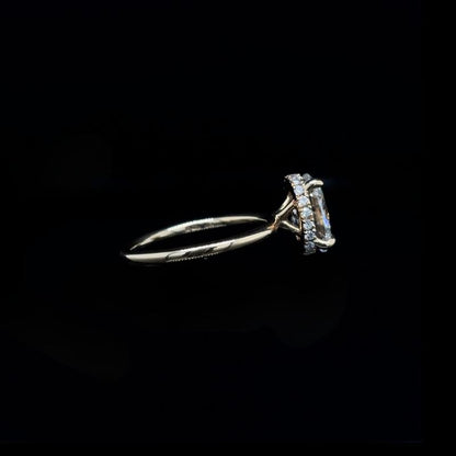 Oval Plain Band Lab Diamond Engagement Ring (2.20cts Total, 2.04cts Centre)