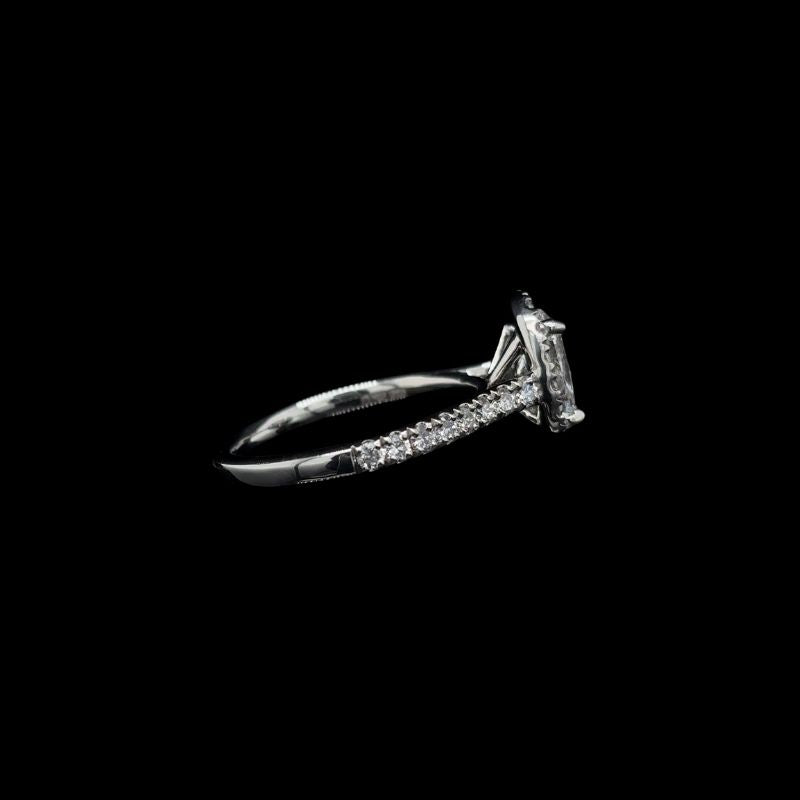 Oval Halo Lab Diamond Engagement Ring right view.