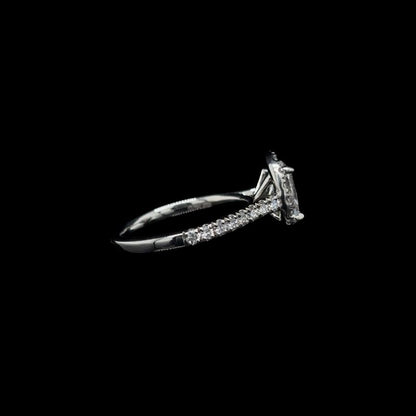 Oval Halo Lab Diamond Engagement Ring right view.