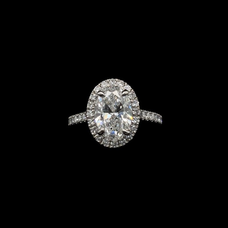 Oval Halo Lab Diamond Engagement Ring (2.67cts Total, 2.03cts Centre)