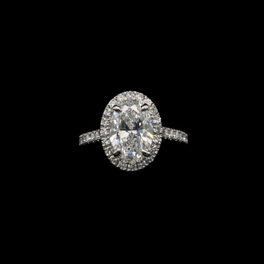 Oval Halo Lab Diamond Engagement Ring (2.67cts Total, 2.03cts Centre)