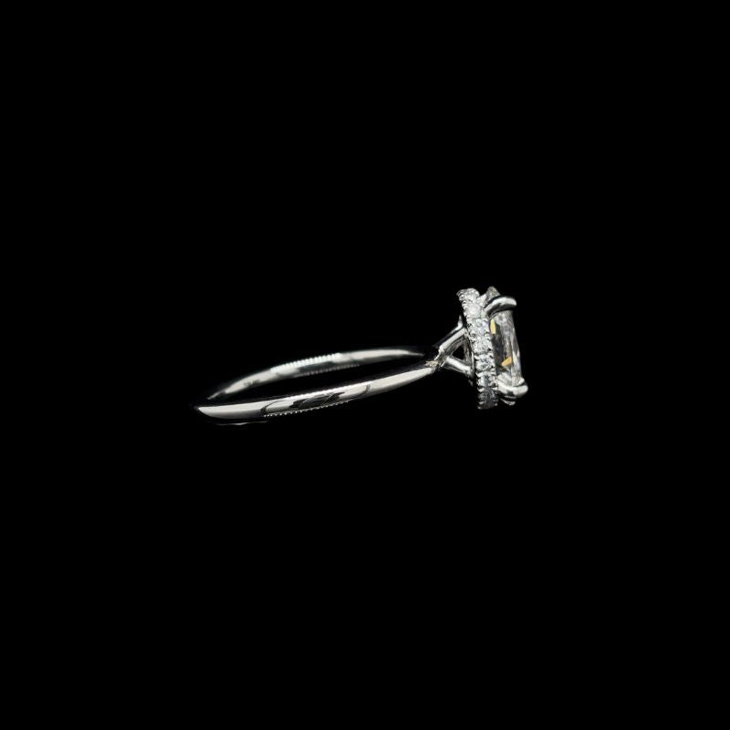 Oval Lab Diamond Engagement Ring right view.