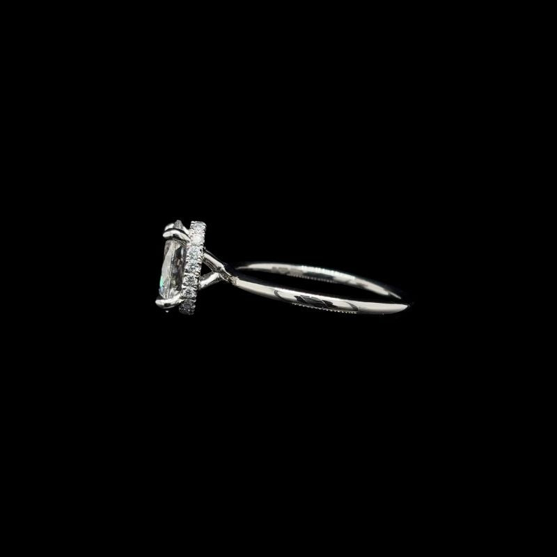 Oval Lab Diamond Engagement Ring left view.