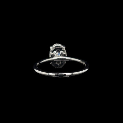 Oval Lab Diamond Engagement Ring back view.