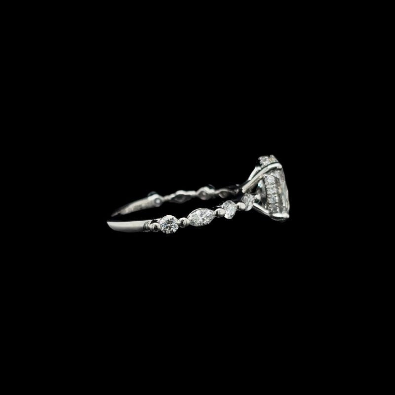 Oval Marquise Lab Diamond Engagement Ring (1.96ct Total, 1.54ct Centre)