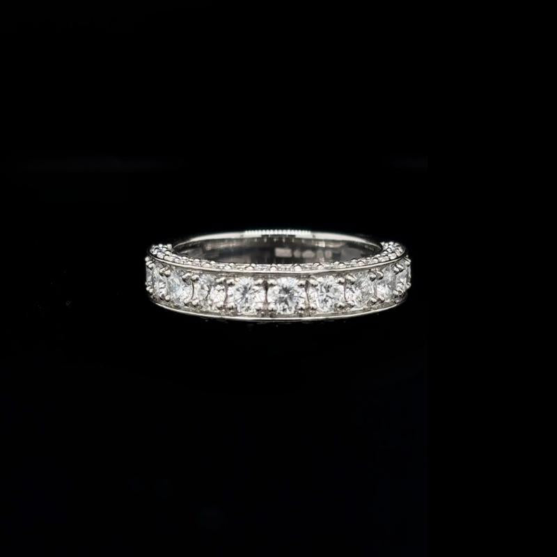 Pave Round Lab Diamond Wedding Band  front view.