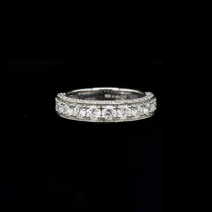 Pave Round Lab Diamond Wedding Band  front view.