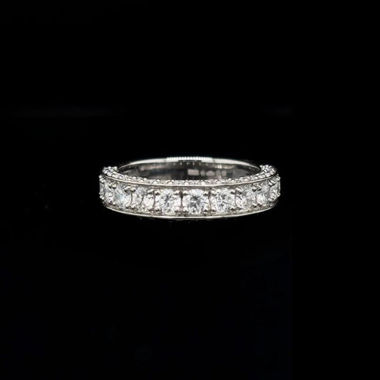Pave Round Lab Diamond Wedding Band (1.36ct Total)