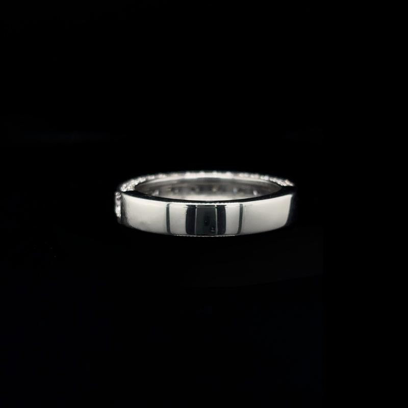 Pave Round Lab Diamond Wedding Band  back view. 