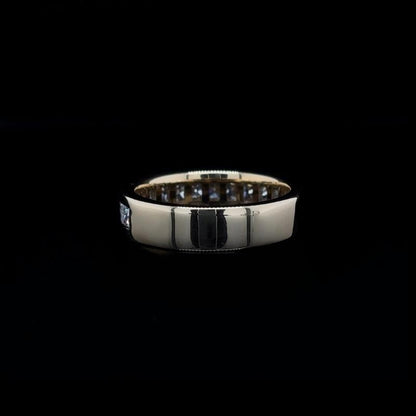 Princess Channel Set Lab Diamond Wedding Band back view. 