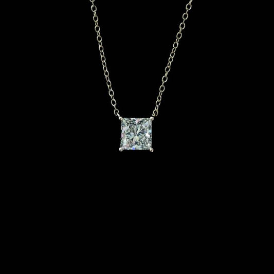 Princess Cut Lab Diamond Pendant (1.00ct Centre)