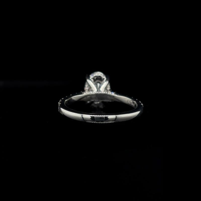 Oval Lab Diamond Engagement Ring back view.
