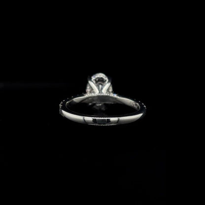 Oval Lab Diamond Engagement Ring back view.