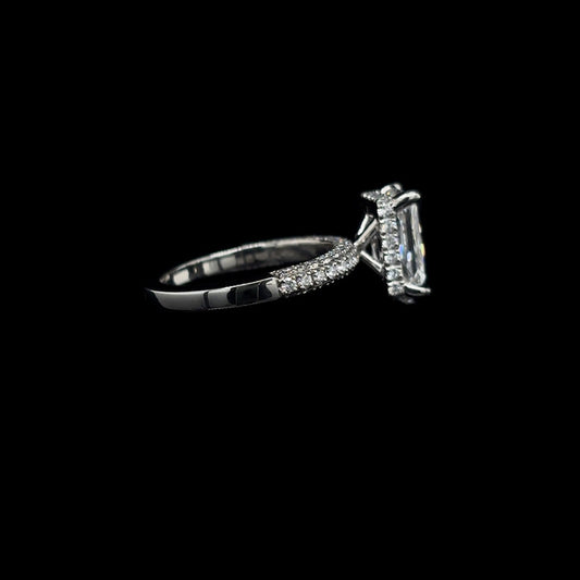 Radiant 3D Pave Lab Diamond Engagement Ring (3.30cts Total, 2.52cts Centre)