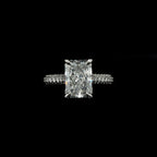 Radiant 3D Pave Lab Diamond Engagement Ring (3.95cts Total, 3.08cts Centre)