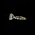 Radiant Bubble Marquise Lab Diamond Engagement Ring (2.10cts Total, 1.52ct Centre)