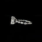 Radiant Bubble Marquise Lab Diamond Engagement Ring (2.12cts Total, 1.54ct Centre)