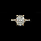 Radiant Crossover Split Shank Lab Diamond Engagement Ring (3.06cts Total, 2.58cts Centre)