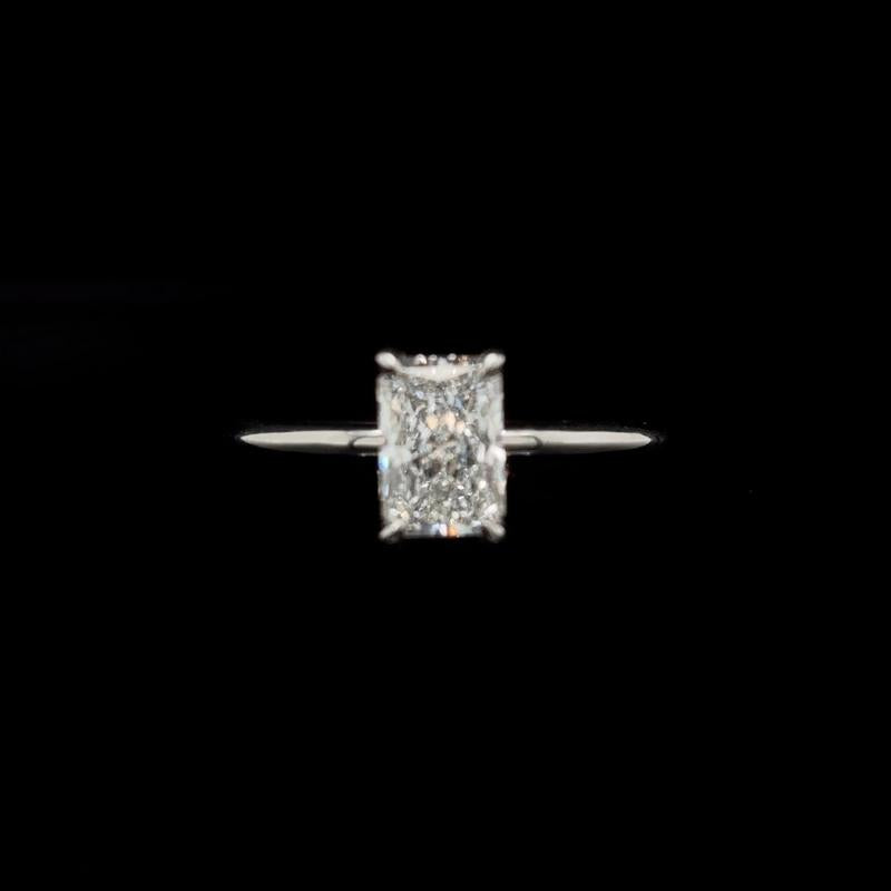 Radiant Lab Diamond Engagement Ring front view.