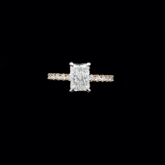 Radiant Lab Diamond Engagement Ring (1.50cts Total, 1.04ct Centre)