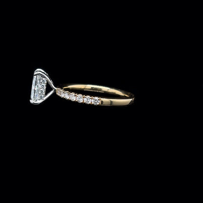 Radiant Lab Diamond Engagement Ring left view.