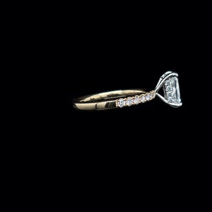 Radiant Lab Diamond Engagement Ring right view.
