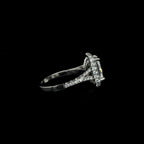 Radiant Pave Halo Split Shank Lab Diamond Engagement Ring (3.09cts Total, 2.07cts Centre)