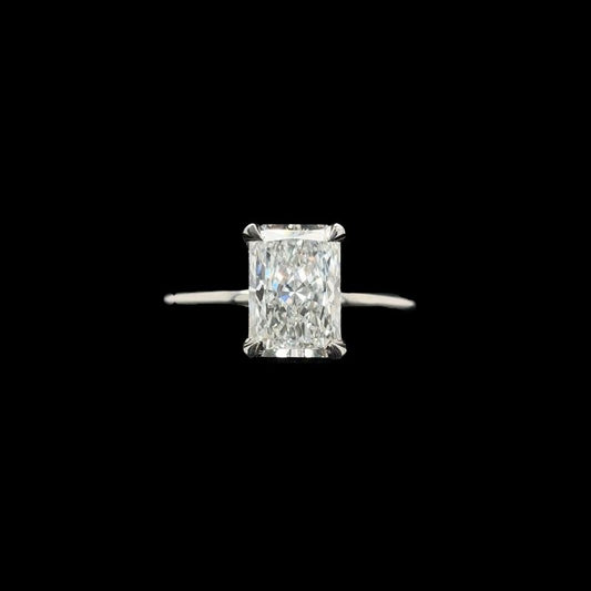 Radiant Double Hidden Halo Lab Diamond Engagement Ring (2.26cts Total, 1.97ct Centre)