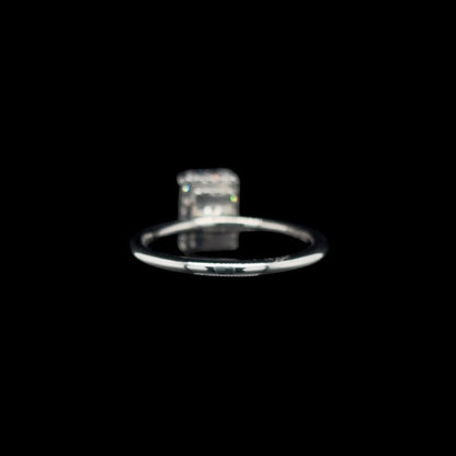 Radiant Double Hidden Halo Lab Diamond Engagement Ring back view.