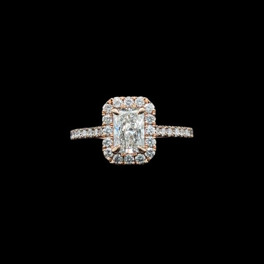 Radiant Lab Diamond Engagement Ring (1.22ct Total, 0.75ct Centre)
