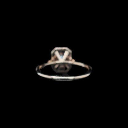 Radiant Lab Diamond Engagement Ring back view. 