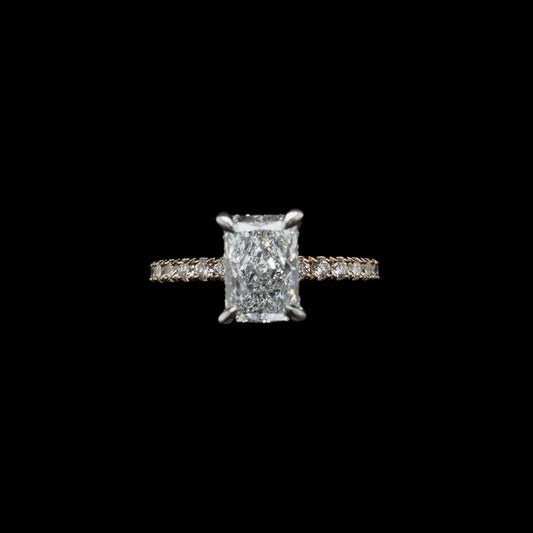Radiant Lab Diamond Engagement Ring (2.00cts Total, 1.54ct Centre)