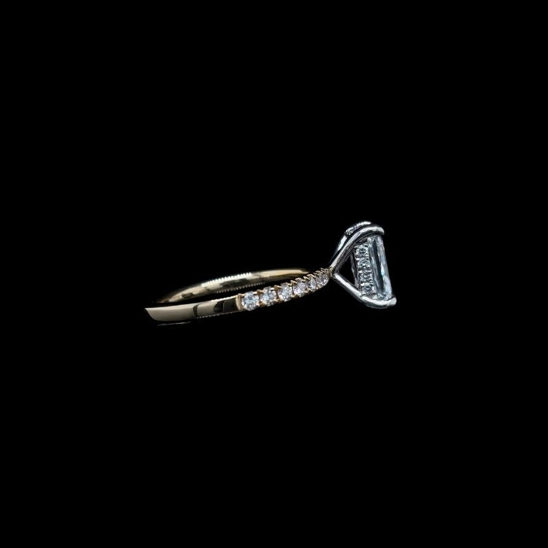 Radiant Lab Diamond Engagement Ring right view.