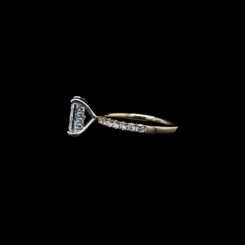 Radiant Lab Diamond Engagement Ring left view.