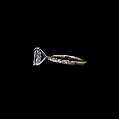 Radiant Lab Diamond Engagement Ring left view.