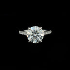 Round Cross Over Lab Diamond Engagement Ring (3.60cts Total, 3.05cts Centre)