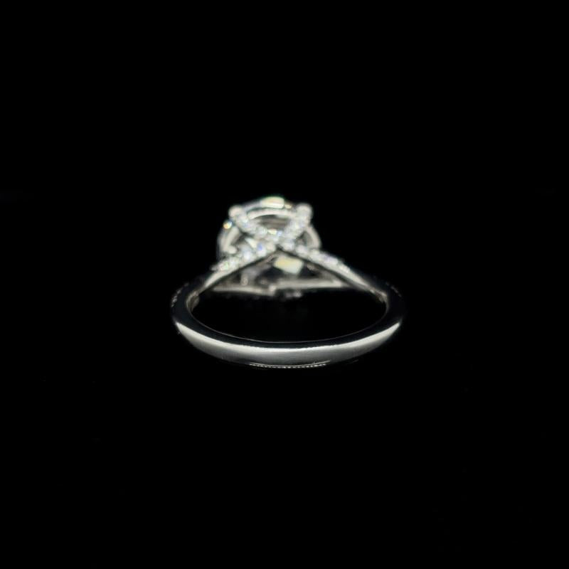 Round Cross Over Lab Diamond Engagement Ring back view.
