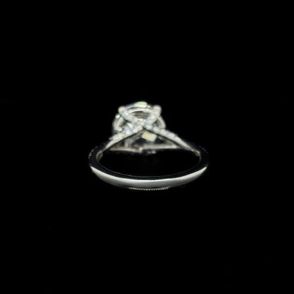 Round Cross Over Lab Diamond Engagement Ring back view.