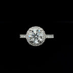 Round Halo Lab Diamond Engagement Ring (2.09cts Total, 1.52ct Centre)