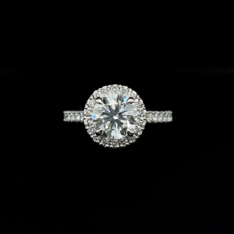 Round Halo Lab Diamond Engagement Ring (2.09cts Total, 1.52ct Centre)